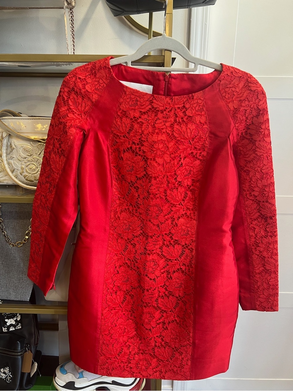 Valentino Garavani Red Lace Shift Dress NWT